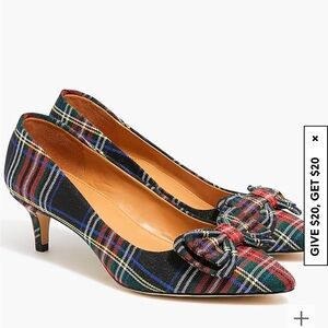 J. Crew Factory Tartan Esme Kitten Heels 8.5